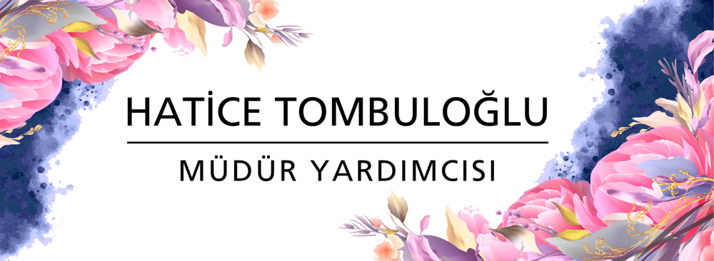 Pembe Çiçekli Suluboya Masa İsimliği Model 13